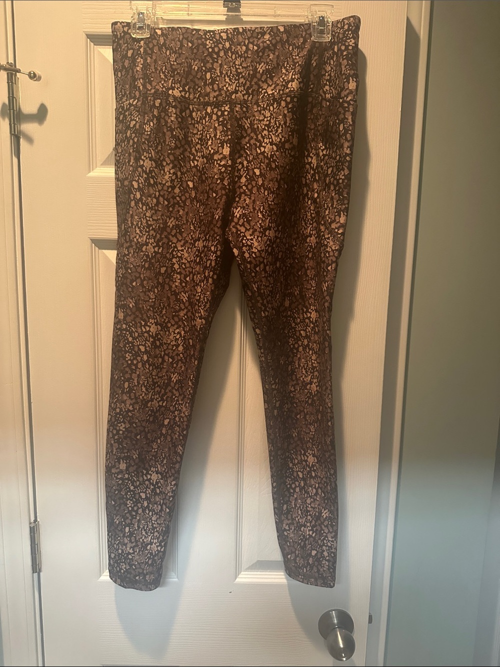 Brown Speckled High-Waist Leggings